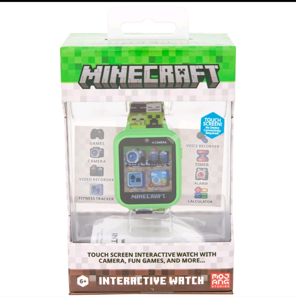 Minecraft Kids Interactive LED Watch W Silicone Band